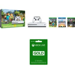 MICROSOFT  Xbox One S with Minecraft Favourites & Xbox Live Gold 12 Month Subscription Bundle